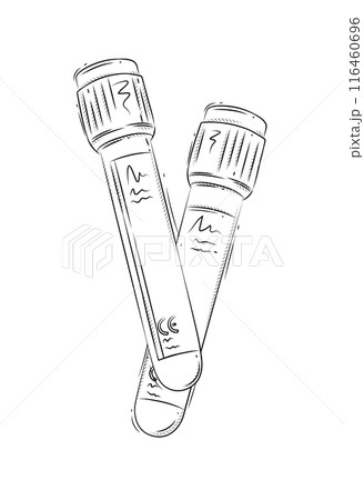 Medical test tube pair in graphic style Medical test tube pair in graphic style 116460696