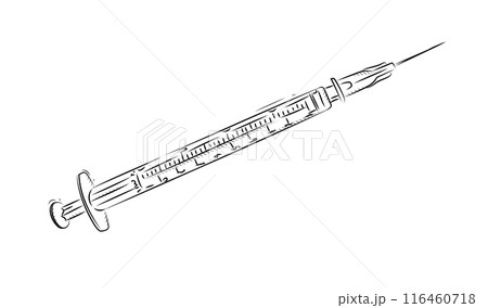 Insulin syringe in graphic style Insulin syringe in graphic style 116460718