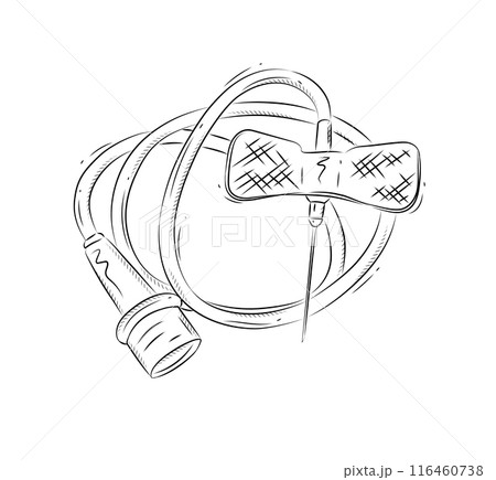 Butterfly injection catheter in graphic style 116460738