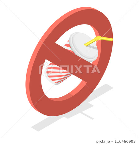3D Isometric Flat Illustration of Stop Plastic Polution, Environmental Campaign Elements. Item 1 3D Isometric Flat Illustration of Stop Plastic Polution, Environmental Campaign Elements. Item 1 116460905