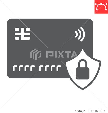 Secure payment glyph icon 116461103