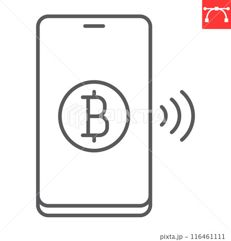 Cryptocurrency payment line icon Cryptocurrency payment line icon 116461111