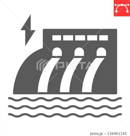 Hydro power glyph icon 116461185
