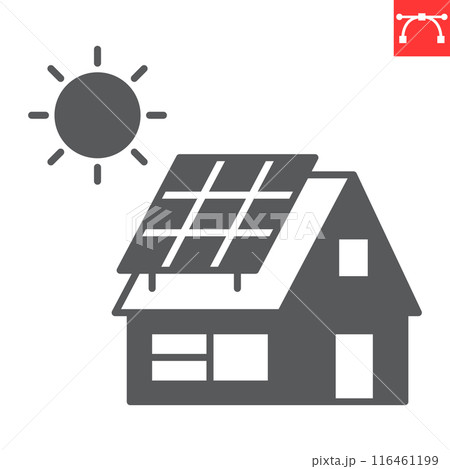 Eco house glyph icon 116461199