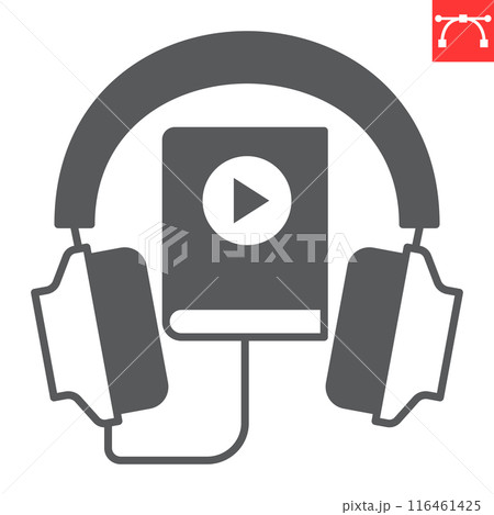 Audio book glyph icon 116461425