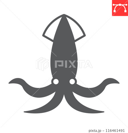 Squid glyph icon 116461491