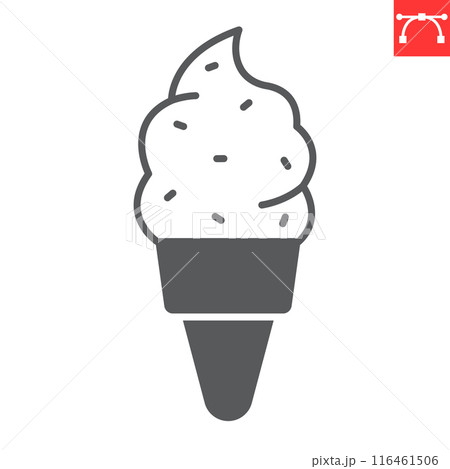 Ice cream glyph icon 116461506