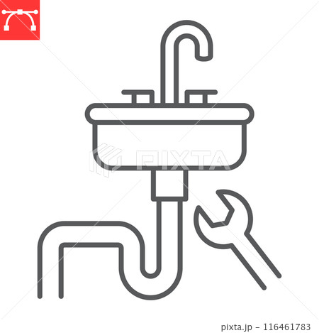 Sink installation line icon 116461783