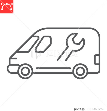 Plumbing service van line icon 116461785