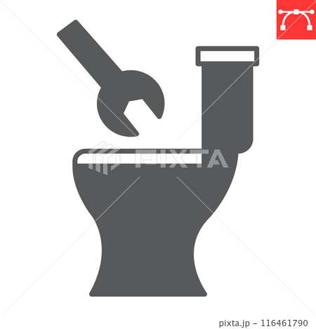 Toilet repair glyph icon 116461790