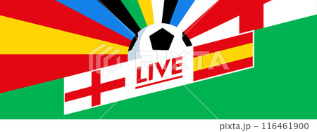 Football championship live stream. Soccer cup banner. Flat style vector illustration. 116461900