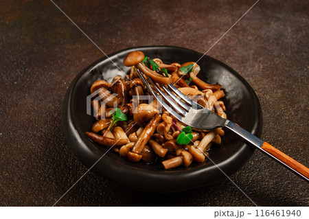 pickled honey mushrooms, in a bowl, homemade, top view, no people, pickled honey mushrooms, in a bowl, homemade, top view, no people, 116461940