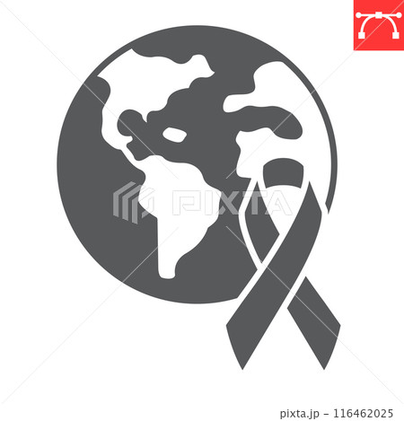 World cancer day glyph icon 116462025