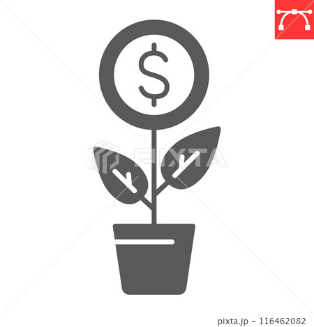 Interest income glyph iconのイラスト素材 [116462082] - PIXTA