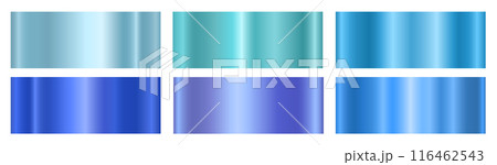 A set of blue metallic glossy gradients on a white background Texture of a smooth metal surface. A set of blue metallic glossy gradients on a white background Texture of a smooth metal surface. 116462543