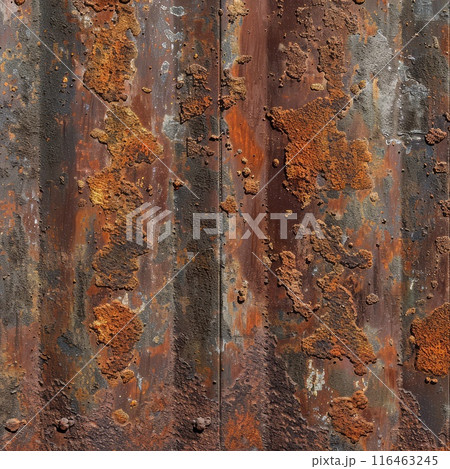 Rough surface of a background featuring rusty brown metal 116463245