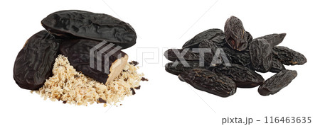 Tonka bean isolated on white background with full depth of field. Bean of Dipteryx odorata 116463635