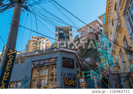 Elevator or funicular in Valparaiso, Chile Elevator or funicular in Valparaiso, Chile 116463731