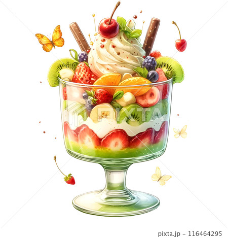 3d fruit parfait  116464295