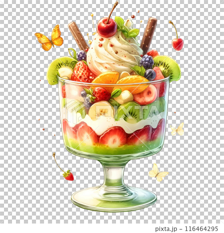 3d fruit parfait  116464295