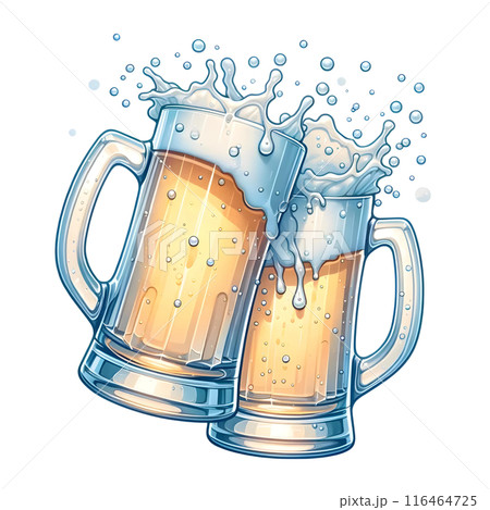 3d beer glasses  116464725