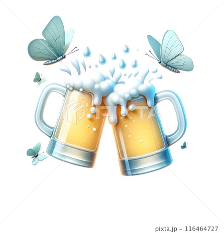 3d beer glasses  116464727