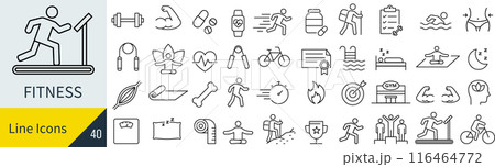 フィットネスに関するアイコンセット 116464772
