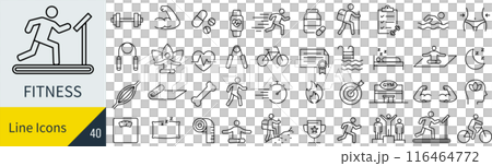 フィットネスに関するアイコンセット 116464772