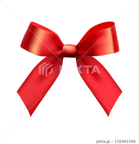 蝶結びの赤いリボンのデザイン素材 116465598