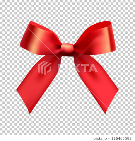 蝶結びの赤いリボンのデザイン素材 116465598