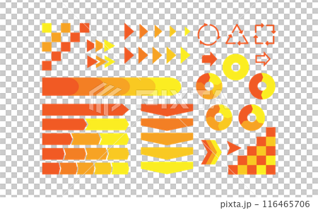 一組簡單的黃色和橙色流程圖 116465706