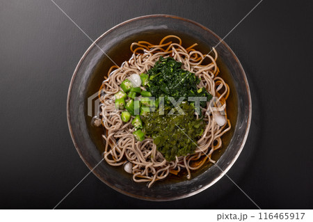 ねばねば 冷やし蕎麦(オクラ モロヘイヤ めかぶ) ねばねば 冷やし蕎麦(オクラ モロヘイヤ めかぶ) 116465917