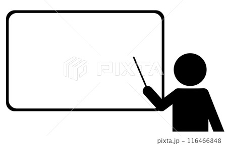 ボードと指示棒を持つ人のピクトグラム 116466848
