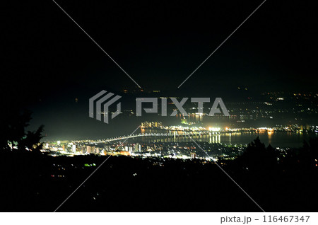 びわ湖展望台から望む琵琶湖大橋の夜景 116467347