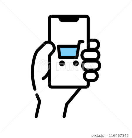 通販　スマホ　買い物　手　かご 116467543