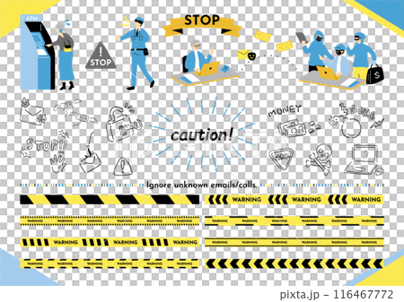 詐騙損害警示插畫素材合集 詐騙損害警示插畫素材合集 116467772