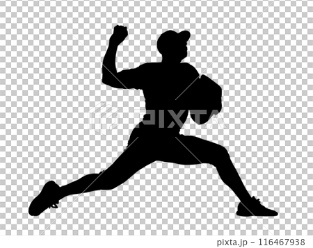 野球選手のシルエット 野球選手のシルエット 116467938