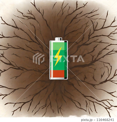 バッテリー切れのイメージイラスト 116468241