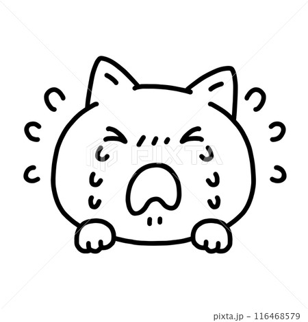 泣いている猫・線画 116468579