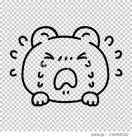 泣いているクマ・線画 116468582