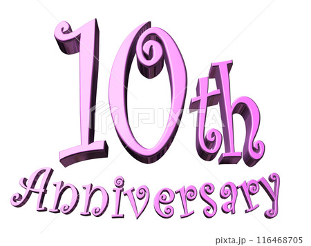 3DCG文字「10th Anniversary/10周年」パープル,紫,ピンク 3DCG文字「10th Anniversary/10周年」パープル,紫,ピンク 116468705
