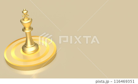 The gold king chess on bulleye target for Business concept 3d rendering. The gold king chess on bulleye target for Business concept 3d rendering. 116469351