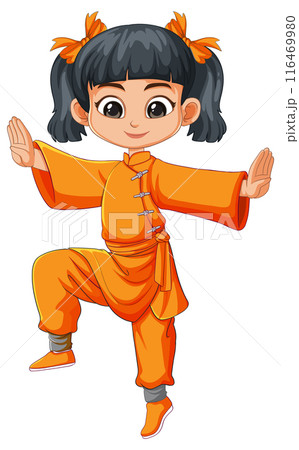 Young Girl Practicing Martial Arts Young Girl Practicing Martial Arts 116469980