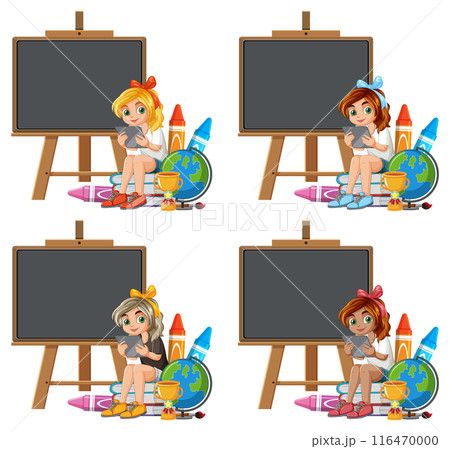 Children Learning with Blackboard Children Learning with Blackboard 116470000