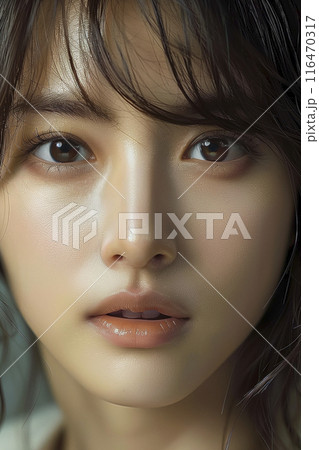 透明感のある肌のアジア人女性のイラスト素材 [116470317] - PIXTA