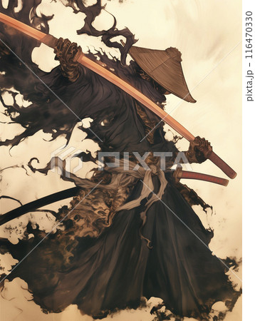 三度笠を被った侍の怨霊 116470330