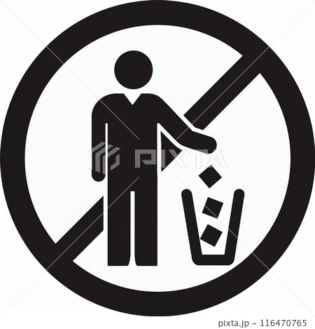 ごみ捨て禁止のピクトグラム ごみ捨て禁止のピクトグラム 116470765