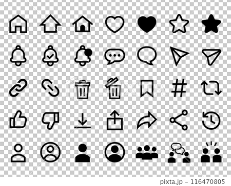 SNS 中使用的 UI 圖示集 116470805