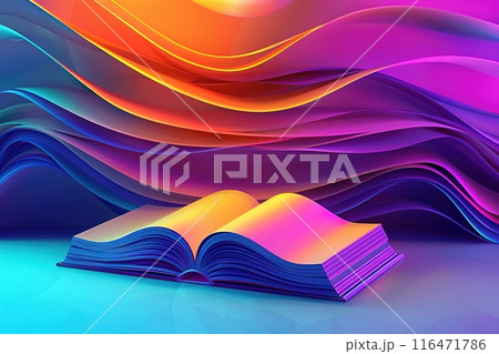 Open book of fairy tales against the background of a surreal fantasy sky Open book of fairy tales against the background of a surreal fantasy sky 116471786