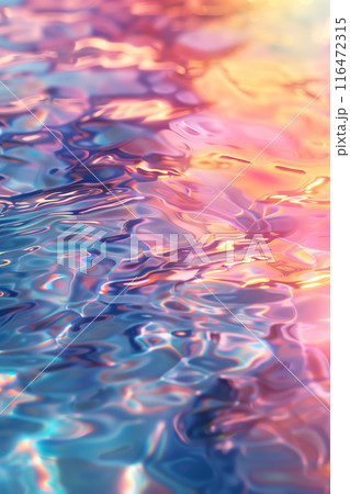 カラフルな水面の接写　AI生成画像 116472315